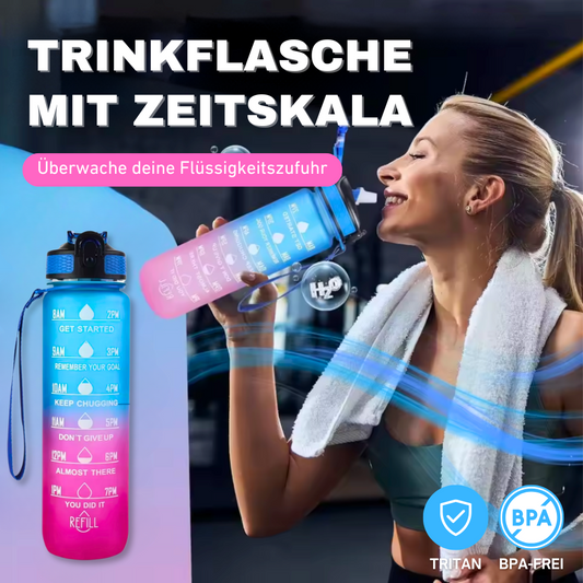Trinkflasche mit Zeitskala - Dein täglicher Reminder zum Trinken