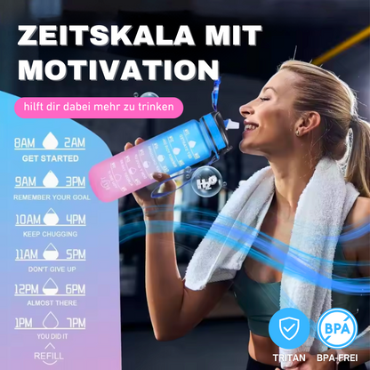 Trinkflasche mit Zeitskala - Dein täglicher Reminder zum Trinken