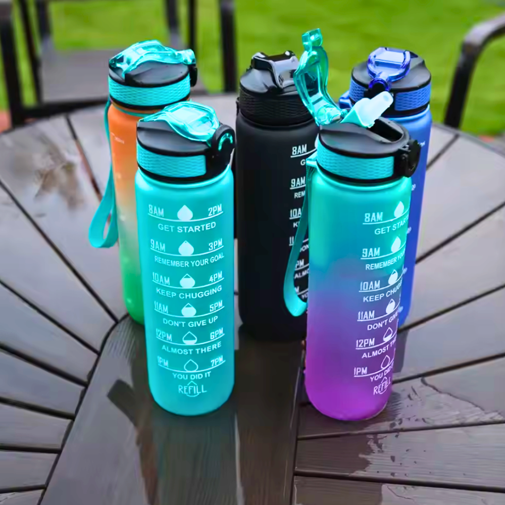Trinkflasche mit Zeitskala - Dein täglicher Reminder zum Trinken
